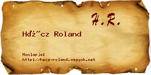 Hécz Roland névjegykártya