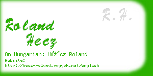 roland hecz business card